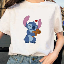 Load image into Gallery viewer, Kawaii Tshirts Lovely T-shirt Women's Fashion T-Shirt Stitch Harajuku Casual T Shirt Cute Printed Casual Tops Cartoon Female