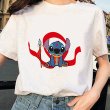 Load image into Gallery viewer, Kawaii Tshirts Lovely T-shirt Women's Fashion T-Shirt Stitch Harajuku Casual T Shirt Cute Printed Casual Tops Cartoon Female