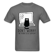 Load image into Gallery viewer, Computer Programs Cat Printed T-Shirt Tech Support 3D Funny Cats Tshirt Latest Cotton Tshirts Cat Software Programming Men