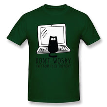 Load image into Gallery viewer, Computer Programs Cat Printed T-Shirt Tech Support 3D Funny Cats Tshirt Latest Cotton Tshirts Cat Software Programming Men